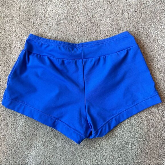 Capezio Halter V-Neck Leotard & Short Set Royal XS - Picture 8 of 9